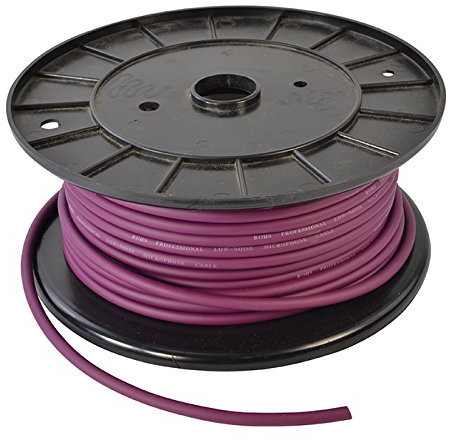 Microphone Cable, Low Noise, Flexible Purple, 50m Roll