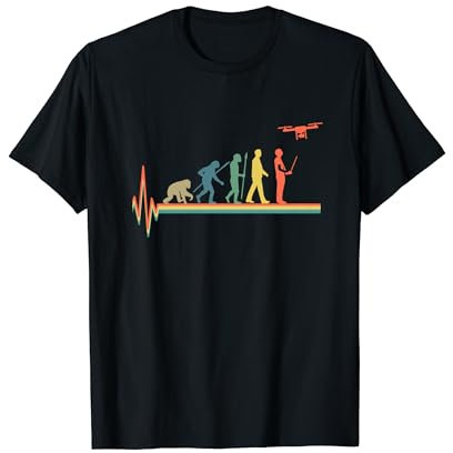 Evolution Herzschlag Drone - Lustiges Retro Drohnen T-Shirt T-Shirt