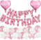 MAKFORT Geburtstagsdeko Rosa Happy Birthday Folienballons Girlande mit Konfetti Luftballons Rosa Für Geburtstag Partydeko Mädchen und Frauen
