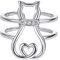 SILVERCUTE Damen Katze Offene Ringe 925 Sterling Silber Verstellbarer Personalisiert Statement Ring mit Zirkonia Fingerring Süßer Tierring Mode Ringschmuck Katzeliebhaber für Frauen Mädchen