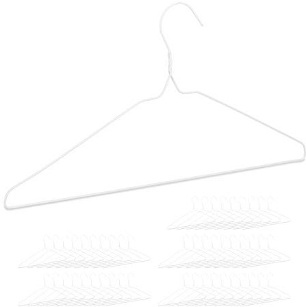 Relaxdays Drahtbügel, 50er Set, für leichte Kleidung, platzsparende Draht Kleiderbügel, Steg für Hosen und Röcke, weiß