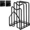Hikinlichi Chopping Board Holder w 2 Adhesive Hooks Kitchen Countertop Cutting Board Rack Organizer Stand Holder Pots Pan Lids Rack 12.5 x 14.5 x 21.5cm Black