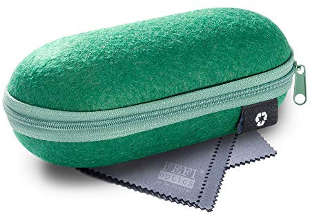 FEFI - Hardcase Sport- und Sonnen- Brillenetui mit Filzbezug aus recycelten PET-Flaschen - grün