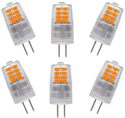ZHIYUE 6 Stück G4 3W LED Birne Warmweiss 3000k AC220-240V 300LM Nicht dimmbar Ersetzen G4 30W Halogenbirne Bi-Pin G4 Sockel JC Typ Verwendet für Wohnzimmer Kronleuchter, Wandlampen