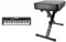Casio CT-S300 CASIOTONE Keyboard mit 61 anschlagdynamischen Standardtasten und Begleitautomatik, schwarz & RockJam Premium Adjustable Padded Keyboard Bench or Digital Piano Stool, Regulär