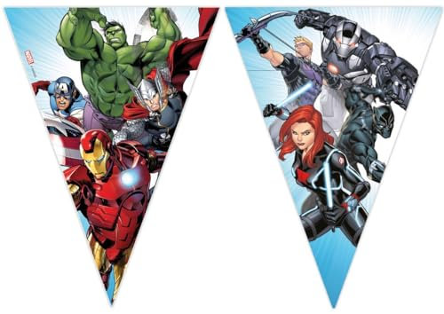Procos - 9 dreieckige Wimpelkette Marvel Avengers Infinity Stones aus FSC-Papier, 93875