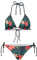 Howilath Bikini-Set, sexy, 2 Stück, Bikini, Badeanzug, gepolsterte String, Dreieck, Bademode für Damen, Handflächen-Blumen-Avocado-Pfoten, Roter Hibiskus, M