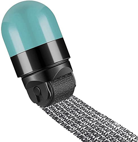 Identitätsschutz-Rollstempel, breiter Rolldiebstahl, Identitätsprävention, Stempel für sichere vertrauliche Ausweise, Verdunkelung, Diebstahlschutz und Privatsphäre (hellblau)