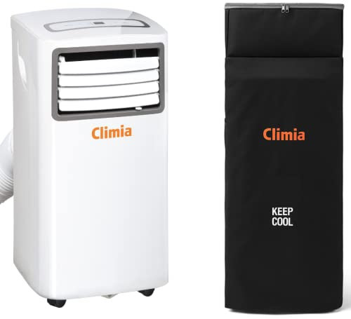 Climia CMK 2600 mobiles Klimagerät mit ökologischem Kühlmittel, 3-in-1 Klimaanlage – Aircondition, Ventilator und Luftentfeuchter (CMK 2600 inkl. Schutzhülle)