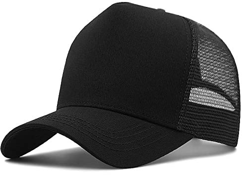 Ciamlir Basecap Herren Big Head Man Snapback Mesh Baseballmützen Für Männer Im Freien Plus Size Sport Caps Dad Oversize Trucker Cap 60-65Cm,Schwarz,60-65Cm
