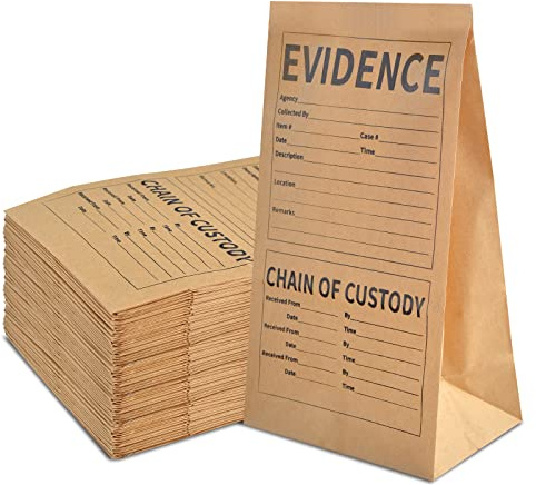25 Pack Paper Evidence Bags 9.45 * 5 * 3 inch Crime Scene Paper Evidence Bag for Receipts (25)