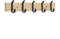 ACAZA Porte-manteau mural en bois, 55 cm, chêne clair