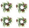 Teahutty 4 Stück Weihnachts-Kerzenring künstliche Beerenringe, Eukalyptusblätter, Mini-Kranz für Säulen, Weihnachten, Urlaubsdekoration, rustikale Hochzeitstischdekoration, Grün a, 25 cm, Green A