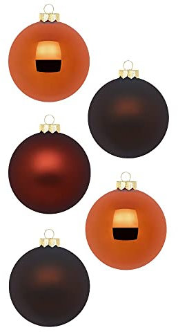 Weihnachtskugeln Glas 3cm x 24 Stück in Kartonbox Christbaumkugeln klein Shiny Chestnut
