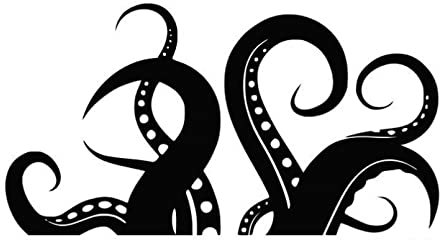 MACMRD Auto Aufkleber 19 cm * 10,2 cm Octopus Tentakel Mode Vinyl Auto-Styling Aufkleber Aufkleber Schwarz/Silber
