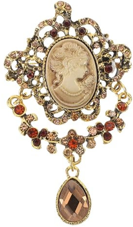 Holibanna Schmücken Broch Vintage Brosche Damen Vintage Viktorianische Dame Kamee Brosche Schönheit Seite Porträt Brustnadel Boutonniere-Anstecknadel Verzierungen Nageldekorationen