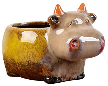 WAIT FLY Nette Tier Keramik Blumentopf Sukkulenten Pflanzer Kuh