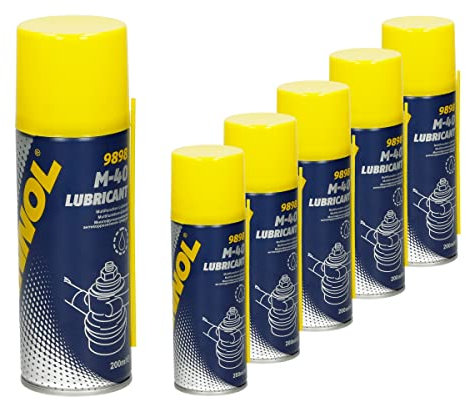 6x MANNOL 9898 M-40 Lubricant Huile pénétrante 200ml, dissout rapidement la rouille incrustée / les pièces difficiles à manipuler, multifonction/huile pénétrante Huile universelle Dégrippante