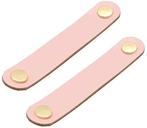HDJNal Maniglie in pelle rosa per mobili - Stile nordico - 6 pezzi - Maniglie per cassetti in pelle, maniglia per armadio, maniglia per cucina, bagno, armadi, comò, legno