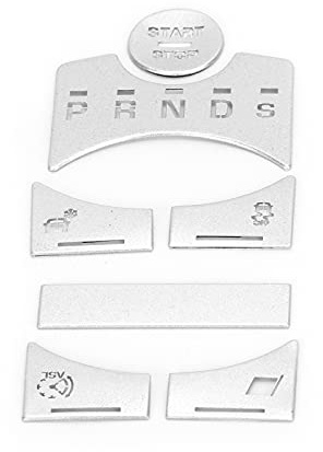 2015 Xf-Tasten, 7-teiliges Zentralbedienfeld Schaltknauf-Panel Tastenabdeckung Aufkleber Silber Schaltknöpfe Kappe Ersatz für Jaguar XF 2012–2015