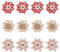 GORGECRAFT 12St Natürliche Sackleinen-Blumen Handgemachte Sackleinen-Blumen-Set Geflochtene Jute-Blumen-Ornament-Zubehör Gold Rot Rosa Blumen Für Weihnachtsbaum-Hochzeits-Dekoration Blumenhandwerk
