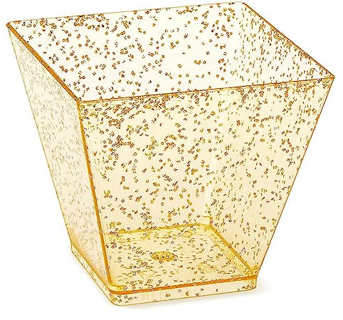 100 mini vasos cuadrados de plástico para postre, de plástico transparente de 2 onzas, para postres, aperitivos, helados