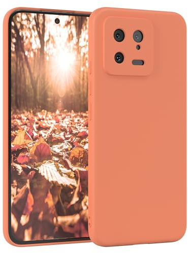 EAZY CASE - Silikonhülle für Xiaomi 13 Hülle Silikon Case Orange weich stoßfeste Handyhülle Schutzhülle mit Kameraschutz Dünn Premium Schutz Cover TPU Phone Bumper in Pastell Hellorange Matt