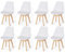 WAFTING 8er Set Esszimmerstühle Gepolsterter Stuhl mit Buchenholz-Beinen und Weich Gepolsterte Chair für Esszimmer Wohnzimmer Schlafzimmer Küche Besprechungsraum, (Gepolstert weiß)