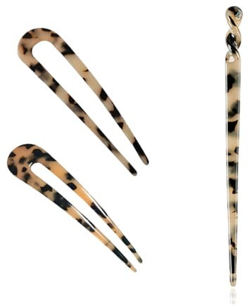 3 Pcs Cheveux Pins Rétro Français Style U Bâtons Pins Tortue Baguettes Épingles À Cheveux Disque Bâtons De Cheveux pour Femmes Filles coiffure Accessoires