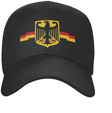 Baseballkappe Hip-Hop Sonnenhut Adler auf Baseballkappe für Männer und Frauen verstellbare Deutschland-Flagge Papa-Hut Sonnenschutz Snapback-Kappen Geburtstagsgeschenk für Männer und Frauen