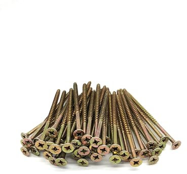 Lot de 100 vis à bois à double tête fraisée pour usage général (5 mm x 100 mm)