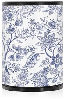 Aschenbecher für Zigaretten, groß, Fantasie-Blumen, Retro, Vintage, Blau, Mini-Mülleimer, Auto, rauchfreier Aschenbecher, Innenbereich, Auto, Getränkehalter, Büro, Reisen, Zuhause