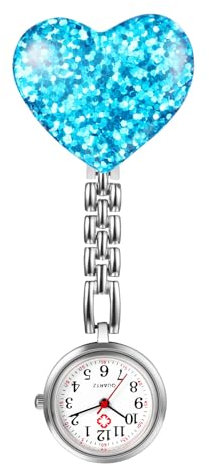 Avaner Uhren Krankenschwesteruhr Herz Design: Schwesteruhr mit Clip Taschenuhr FOB Uhr Pflegeruhr Anlog Quarzuhr für Arzt Doktor Krankenschwester Medical
