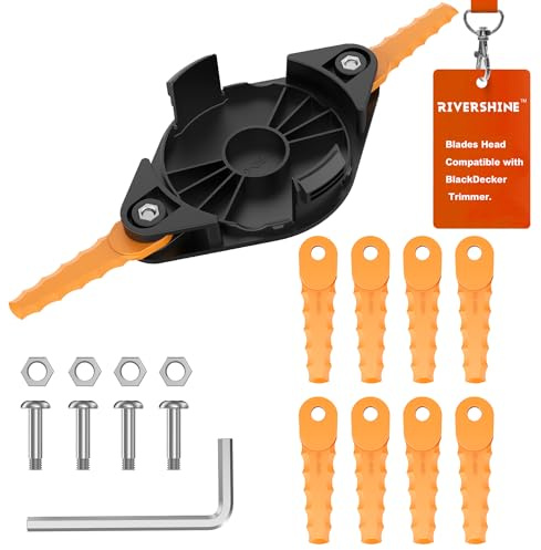 Rivershine Tête de lames en plastique pour débroussailleuse, compatible avec Black Decker GH900 GH600 LST522 LCC140, peut remplacer les bobines AF1003ZP, AF-100-32P (AF-100 Lames 1 + 10 + 4 pièces)