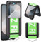 Handyhülle für Samsung Galaxy Z Flip 6 5G Hülle mit Schutzfolie, Dünn Folable Matt Galaxy Z Flip 6 Handy Tasche mit Ring Nylon Strap Handschlaufe Stoßfeste Schutzhülle für Samsung Z Flip6 (Schwarz)