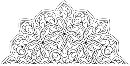 Halbes Mandala-Wandtattoo, Zen-Lotusblume, indischer Stil, für Schlafzimmer, Heimtextilien, dekoratives Vinyl, entfernbare Wandaufkleber, klein – 28x57cm