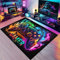Game Controller Bereich Teppich, Rutschfeste Fußmatte für Gaming, Spielkonsole Dekoration, Waschbar für Jungen Schlafzimmer Wohnzimmer Dekor, 140 x 180 cm, E