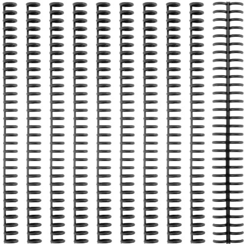 GORGECRAFT 12Pcs Binding Combs Spines 30 Rings Black Plastic Coil Machine Wire Twin Spiral Trimmable Book Binder Adding Pages for Teacher Student Document Notebook File Making 12mm
