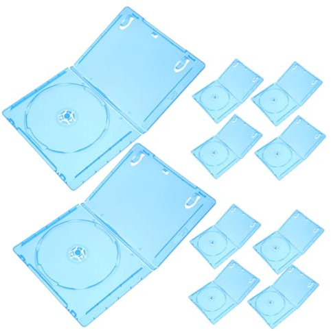 Angoily Translucent Disc Packing Boxes 10pcs Rectangular Cd Storage Boxes for Home Cd Organizer Replaceable Case