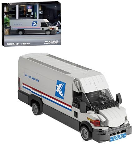 SymGrpu Potal Post-LKW Bausteine Bausatz, Stadt Express-LKW Klemmbausteine, Konstruktions Fahrzeug Modell Spielzeug für Erwachsene und Jugendliche ab 14 Jahren, Geschenkidee Home Office Decor