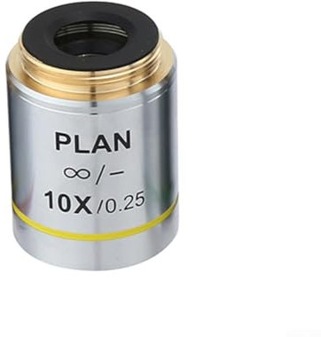 Besttoolifes Microscope Objective Lens 4X 10X 20X Magnification With Anti-Reflection Coating RMS Thread 20.2mm Metal Achromatic Infinity Objective For Professional Lab Research(10X)