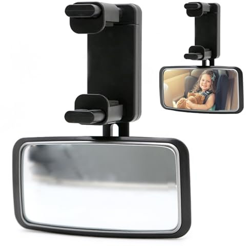 Spiegel Auto Baby, Autospiegel Baby RüCksitz, Universeller Rückspiegel Baby1 Auto Innenspiegel für Kindersitz, HD Weitwinkel, Bruchsicher, Verstellbar, Vibrationsfrei, für Meisten Auto(130 x 63mm)