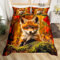 Loussiesd Fox Bettbezug Set Wilde Tiere Drucken Bettwäsche Set 135x200cm Kinder Süßer Fuchs Bettwäsche-Set Natur Tier Muster für Mädchen Jungen mit Kissenbezug 80x80cm und Reißverschluss