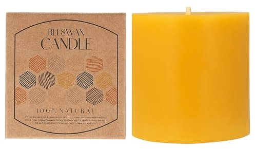 Danilovo Stumpenkerzen aus 100% Bienenwachs – Bienenwachskerzen in Premium-Qualität, Luxuriöses Accessoire für ein Gemütliches Zuhause (1 Stk., 7.5 x 7.5 cm, Brenndauer 50 Std)