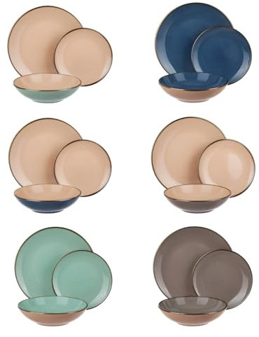 Set 18 piatti ceramica colorati Sinfonia