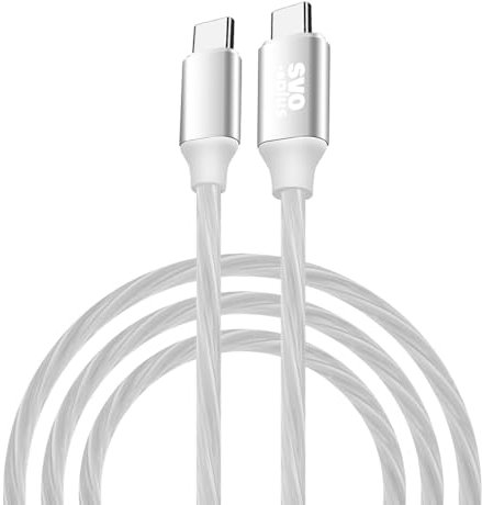 Cavo di Ricarica USB-C a USB-C con LED Luminoso, 1 Metro, 3A Ricarica Veloce, Compatibile con Samsung Galaxy, Google Pixel, Xiaomi (MULTICOLORI)