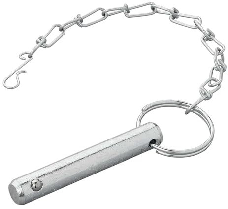 Sicherungsstift für Abstellstützen aus verzinktem Stahl Steckbolzen Ø14,3 mm und Kette leichter Sperrbolzen für Ausdrehstütze oder Wohnwagenstütze (Steckbolzen Ø14,3 mm)