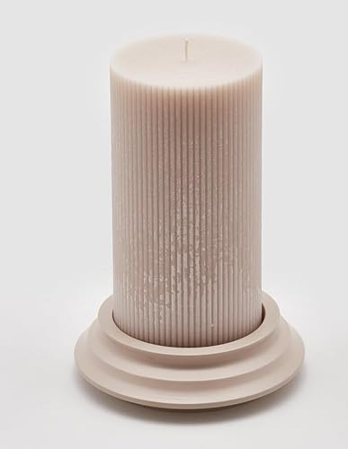 EDG Enzo De Gasperi Enzo De Gasperi Dorische Kerze mit Teller H 20 cm D 10 cm Pale Pink
