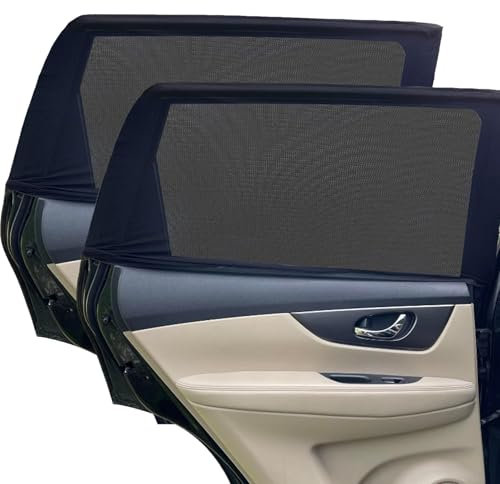 GWAWG Paquete de 2 parasoles para ventana de coche para bebé, parasol para ventana lateral de coche, malla transpirable, bloquea los rayos UV y mosquitos para niños, adultos, mascotas, se adapta a