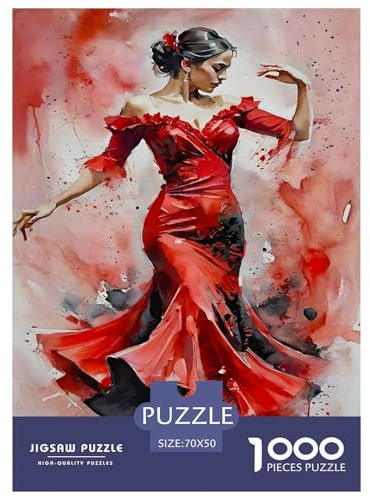 Roter Rock Flamenco Tänzer 1000 Teile Puzzle Für Erwachsene interessant Erwachsenenpuzzle Clevere Rätsel Geschenk 70x50cm/1000pcs